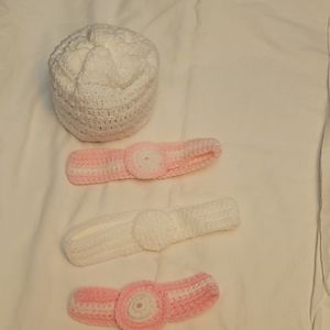 Baby 👶Blanket, Hat, Headbands, Pillow Set